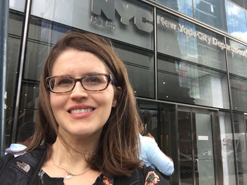 The Author in front of New York City Department of Health offices